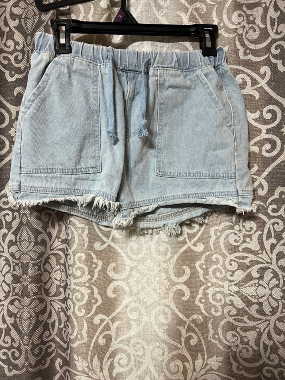 Light Wash Denim Drawstring Women's Shorts